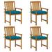 Gecheer Patio Chairs with Cushions 4 pcs Solid Acacia Wood