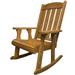 Innovaze Solid Wood Rocking Chair for Indoor or Outdoor Patio and Porch Brown