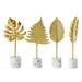 HOMEMAXS 4Pcs Simulated Leaf Design Adornment Elegant Desktop Ornament for Home Golden