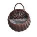 Kotyreds Wall Mount Wicker Flower Pot Hanging Woven Rattan Basket Decor (Dark Brown)