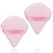 2 Pcs Triangle Makeup Powder Puff for Face Powder Soft Triangle Velour Powder Puff Reusable Triangle Powder Pad Pressed Applicator for Under Eyes and Face Corners Loose Setting Powder (Pink+Pink)