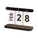 Simple Perpetual Calendar Decorative Page Turning Desk Calendar Home Decor Black