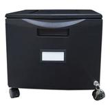 Storex Single-Drawer Mobile Filing Cabinet 1 Legal/Letter-Size File Drawer Black 14.75 x 18.25 x 12.75 (61264B01C)