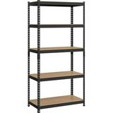 COOKCOK 5-Tier Storage Shelving Unit Metal Storage Shelves Garage Shelving Unit Adjustable Garage Storage Shelves Storage Racks Heavy Duty Shed Shelving 5-Tier Utility Shelves Black 35.43 x17.7 x70.8