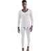 shpwfbe mens underwear v-neck tight seamless base color matching suit long johns