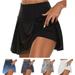 Sksloeg Workout Shorts for Women In Clothing High Waisted Pleated Tennis Skirts Lightweight Athletic Workout Running Sports Golf Skorts with Shorts Army Green 3XL