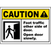 Vinyl Stickers - Bundle - Safety and Warning & Warehouse Signs Stickers - Foot Traffic Other Side of Door Sign - 6 Pack (24 x 30 )
