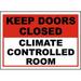 Vinyl Stickers - Bundle - Safety and Warning & Warehouse Signs Stickers - Climate Controlled Room Sign - 6 Pack (13 x 9 )