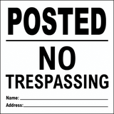 Traffic & Warehouse Signs - White Posted No Trespassing Sign 12 x 8 Aluminum Sign Street Weather Approved Sign 0.04 Thickness