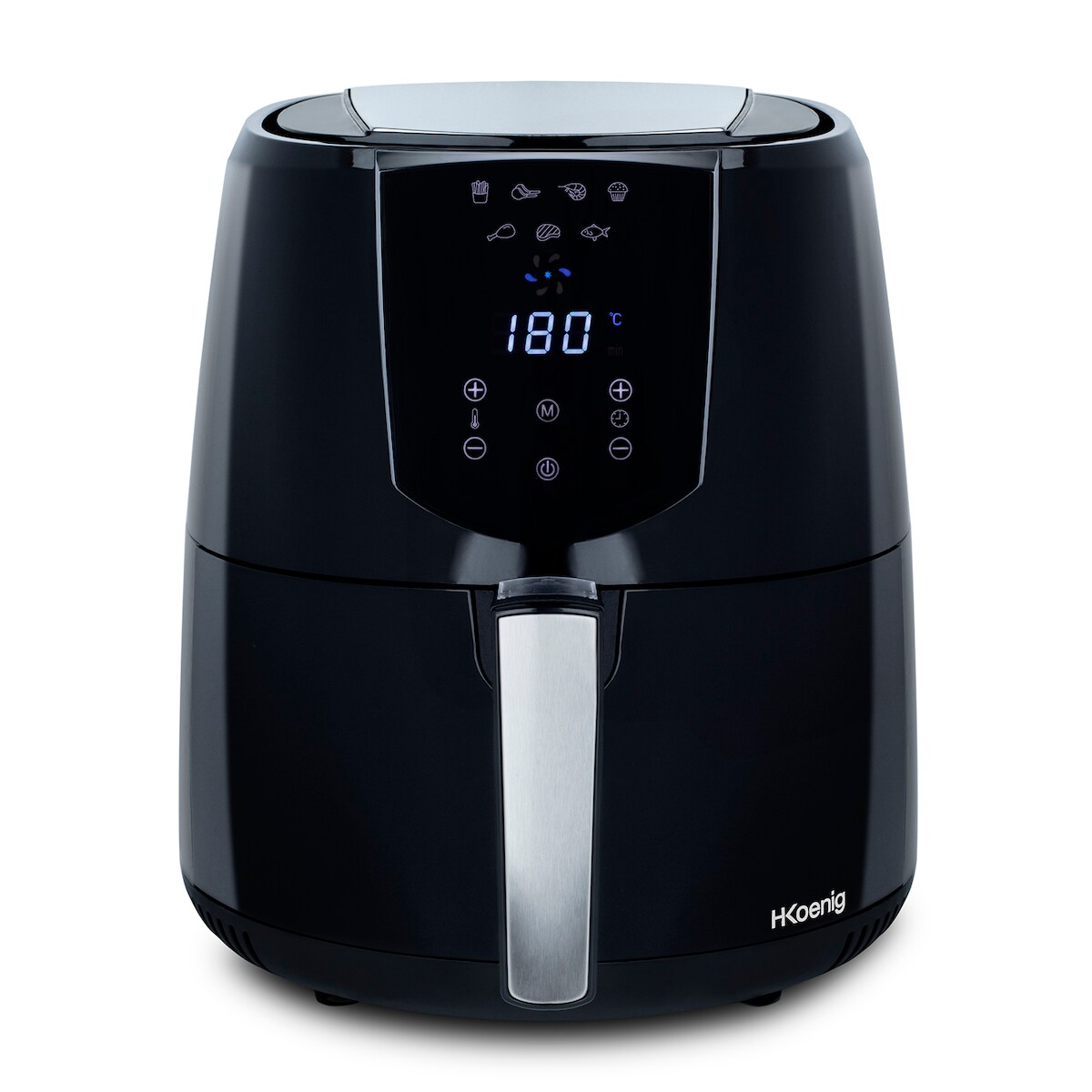 H.Koenig Elektrische Fritteuse FRY800, 1400 W, 4 L, bis zu 200°C, Kunststoff, Schwarz Image