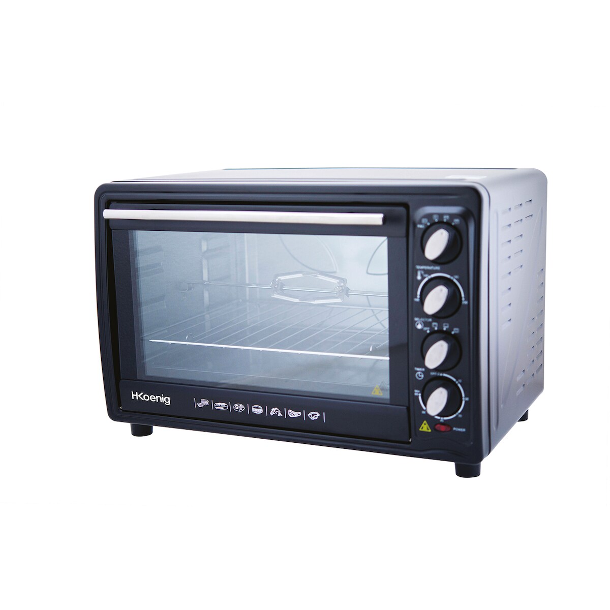 H.Koenig kompakter Mini-Backofen FO42, Kapazität 42 l, Temperatur bis 230 °C, 5 Kochmodi, Timer bis 90 Minuten, Umluft/Brötchen Image