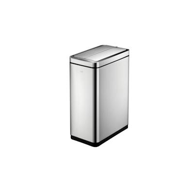 Proregal Stilvoller Sensor Abfalleimer aus gebürstetem Edelstahl | 45 Liter, HxBxT 66x27x46cm | Silber Image