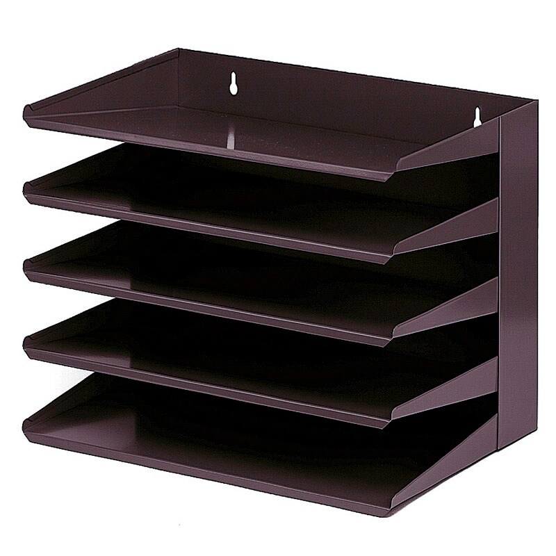 PROREGAL Sortierregal aus Metall mit 5 Fächern | HxBxT 30x38x25cm | Bis DIN A4-Format | Schwarz Image