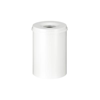 PROREGAL Selbstlöschender Papierkorb & Abfallsammler aus Metall | 30 Liter, HxØ 47x33,5cm | Weiß Image