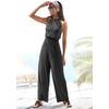 Overall S.OLIVER, Damen, Gr. 34, N-Gr, schwarz, Jersey, Obermaterial: 100% Viskose, unifarben, modisch, figurbetont lang, amerikanischer Ausschnitt, ohne Ärmel, Overalls, mit breitem Smokeinsatz, eleganter Jumpsuit, festlich, Topseller