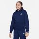 Kapuzensweatshirt NIKE SPORTSWEAR "CLUB FLEECE BIG KID'S PULLOVER HOODIE" Gr. M (140/146), blau (midnight navy, white) Kinder Sweatshirts