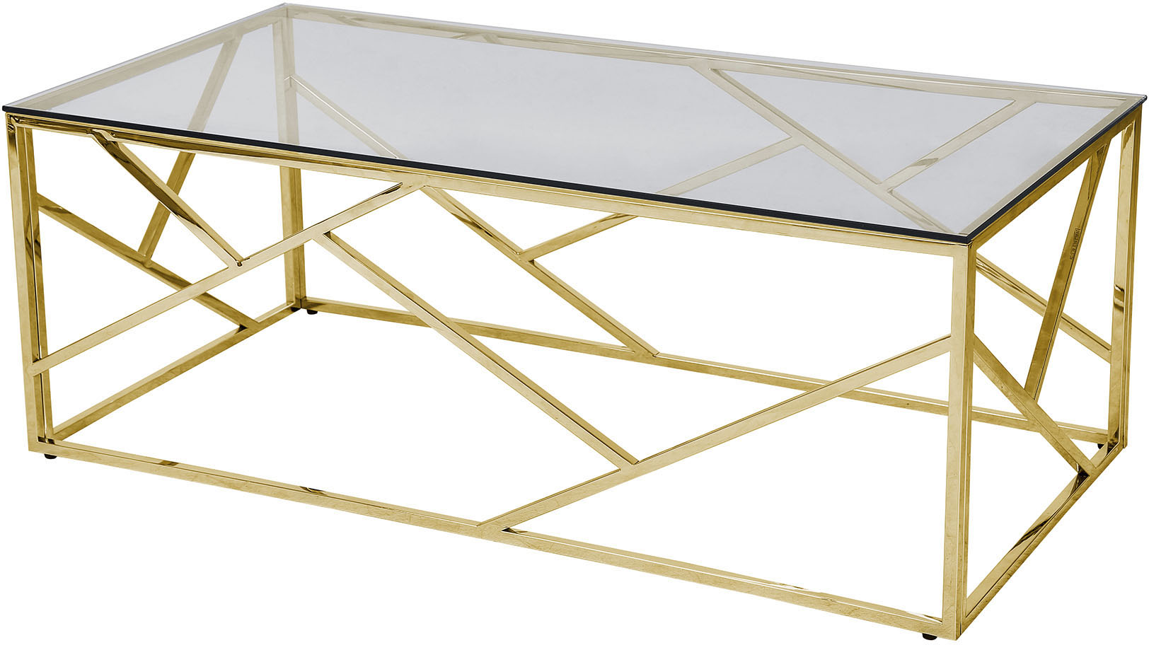 Couchtisch SALESFEVER "Glastisch mit stilvoller Eleganz", gold (gold, grau, gold, grau), B:120cm H:45cm T:60cm, Metall, Sicherheitsglas, Tische, Couchtisch, Edelstahlgestell - rostfrei und langlebig