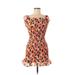 Waverly Grey Casual Dress - Mini: Orange Animal Print Dresses - Women's Size Medium