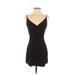 Forever 21 Cocktail Dress - Party V-Neck Sleeveless: Black Print Dresses - Women's Size P