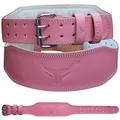 Mytra Fusion Weight Lifting Belt Womens Gym Belt 7MM Thick and 4" wide 100% Real Leather Lifting Belt Women, Ladies weightlifting belt Powerlifting Bodybuilding and Workout belt (Large, Pink)