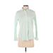 Gap Long Sleeve Button Down Shirt: Green Checkered/Gingham Tops - Women's Size Small
