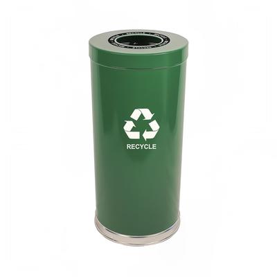 Witt 15RTGN-1H 24 gal Multiple Materials Recycle Bin - Indoor, Decorative, Green, Steel, 1 Circular Opening