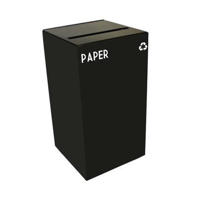 Witt 28GC02-CB 28 gal Paper Recycle Bin - Indoor, Fire Resistant, Slot Opening, Black