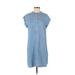 Vineyard Vines Casual Dress - Shirtdress: Blue Dresses - Women's Size 4