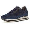 Keilsneaker GABOR "Turin", Damen, Gr. 39, blau (nachtblau), Ziegenveloursleder, Lackleder, sportlich, Schuhe, Freizeitschuh, Halbschuh, Schnürer, gepolsterter Schaftrand, H-Weite