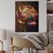 Willa Arlo™ Interiors Banda Adriyan Rainbow Peony Liquid Gold Drips Hyper II - Unframed on Wood Metal in Blue/Brown/Indigo | Wayfair