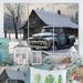 Gracie Oaks Old Truck At The Barn In Winter III - Farmhouse/Country Canvas Wall Art Set Metal in Black/Gray/White | 32 H x 48 W x 1 D in | Wayfair