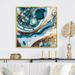 Mercer41 Ocean Marble Hald Circle Abstract I - Abstract Marble Canvas Prints Canvas in Blue/Green/White | 24 H x 24 W x 1 D in | Wayfair