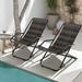 Arlmont & Co. Delrico Metal Outdoor Sling Lounge Chair Lounge Chair Metal in Black/Gray | 31 H x 25.5 W x 42 D in | Wayfair