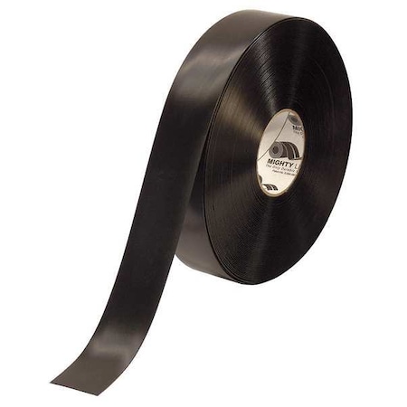 MIGHTY LINE 2RBLK Industrial Safety Floor Marking Tape Vinyl Black, 2" W x 100
