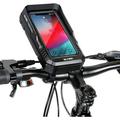 Chainplus Bike Phone Mount Bag Bike Front Frame Handlebar Bag Waterproof Bike Phone Holder Case Bicycle Accessories Pouch Sensitive Touch Screen Compatible with iPhone 5.5 - 6.7 Cellphones(Black)