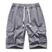 Men Cargo Shorts Clearance TIANEK Casual Multi-Pocket Bermuda Shorts Knee-Length Comfortable Relax-Fit Combat Gray Sweatpants Motorbike Shorts for Men