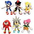 Fluffy Plush Toys Knuckle Shadow Tails Doll Plush Anime Plush Toy Cartoon Toys Plushies Soft Doll Stuffed Animals Toy 6pcs Toy Plushie Sonic The Hedgehog Plush Doll Cute Toys for Children Kids Gift