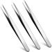 3 Pieces Straight Pointed Tip Tweezers Isolating Tweezers Eyelash Extensions Tweezers Lash Tweezers Pointed Blackhead Remover Precision Eyebrow Splinter (Classic Style 5.31 Inch)