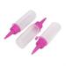 Clear Squeeze Applicator Plastic Bottle with Fuchsia Lid 3-Inch 3-Piece