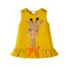 Children Girls Dress Sleeveless Round Neck Animal Printed Ruffle Trim Princess Sundress For Girls