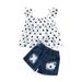 Rovga Outfits For Toddler Girls Kids Baby Spring Summer Polka Dot Cotton Sleeveless Vest Shorts Outfits Clothes