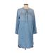 J.Crew Casual Dress - Shirtdress: Blue Print Dresses - Women's Size X-Small