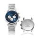 Myka Personalised Watch Quest Chronograph Stainless Steel Watch for Men w/Blue Dial Face Engraved Clasp