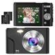 Digital Camera, 1080P Full HD Compact Camera 36MP Vlogging Camera with 16X Digital Zoom, 2.4" LCD Mini Camera for Student, Kids, Beginners（Black）