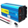 LVYUAN Inverter Pure Sine Wave Power Inverter 3500W /7000W DC 12V to AC 230V/240V converter with wireless remote controller & dual AC outlets & USB for RV Truck Car