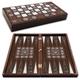 PrimoGames Set Backgammon Deluxe Wooden Pearl XXL - 50x48 cm - chessboard included - board game in brown - practical travel game with case - board game