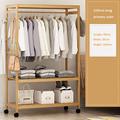 GCFBCL Bamboo Clothing Jacket Clothes Hanging Heavy Shelves with Top Shelf, 3 Coat Hangers for Clothes And Shoes, Entrance Passages, Bedrooms, Living Rooms, Rooms, Apartments And Dormitories,100cm
