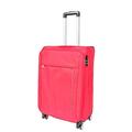 House Of Leather Medium Size Soft Suitcase 8 Wheel Spinner Expandable Luggage Travel Holiday Bags Malaga Red (Red, Medium: H: 67 x L: 43 x E: 26/5 cm, 3.6kg)