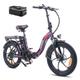 Fafrees Electric Bike, 20" Folding Electric Bikes for Adults, 36V 18Ah/648Wh Removable Battery Ebike 120-150KM Mileage Pedal Assist MTB, 3.0" Fat Tire Electric Bike for Man Women, F20 Pro Purple