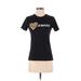 Next Level Apparel Short Sleeve T-Shirt: Black Solid Tops - Women's Size Small